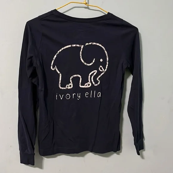 Ivory Ella Navy Blue Fitted Pocket T Shirt Size S - Picture 4 of 5